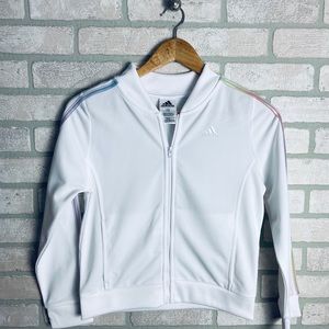 Girls Adidas Iridescent Tricot Stripe Jacket